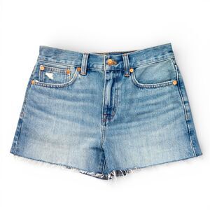 Madewell Denim Cutoff Shorts Women’s Sz 24 Blue Raw Hem High Rise 100% Cotton